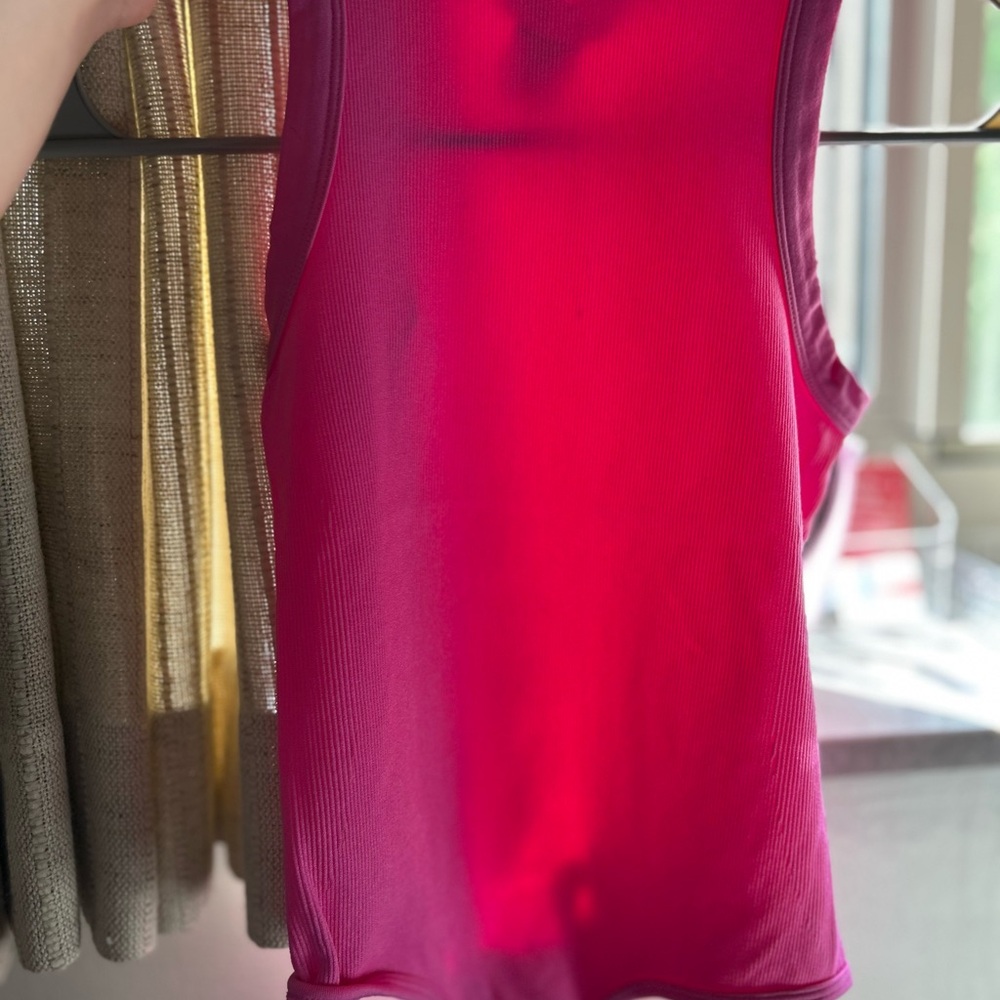 Pink Satin Sleeveless Tank Top